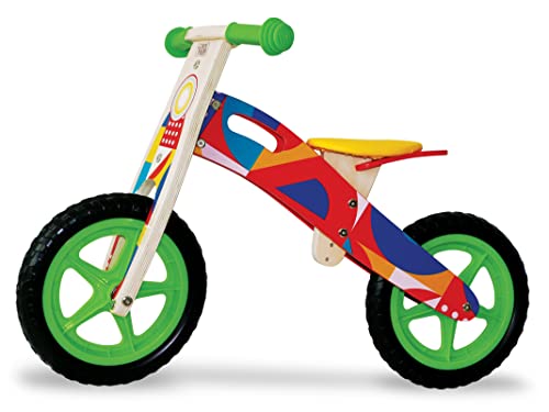 Teorema Unisex Kinder Holz Tretfreies Fahrrad Spielzeug, Mehrfarbig, Taglia unica von Teorema Giocattoli