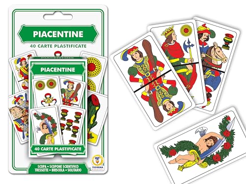 Teorema Kartenspiel Piacentine (Italien), bestehend aus 40 regionalen Spielkarten, laminiert von Teorema Giocattoli