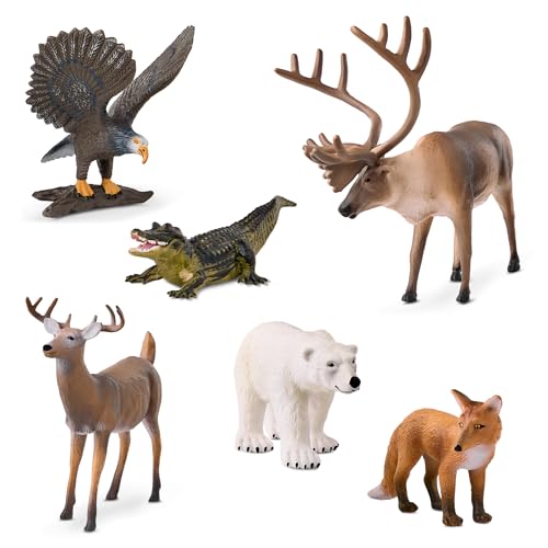 Terra 6 Tiere Figuren – Alligator, Eisbär, Rentier, Fuchs, Adler, Hirsch – Realistische Tierfiguren Set, Kinder Spielzeug ab 3 Jahre Terra 6 Tiere Figuren – Alligator, Eisbär, Rentier, Fuchs, Adler, Hirsch – Realistische Tierfiguren Set, Kinder Spielzeug ab 3 Jahre von Terra by Battat