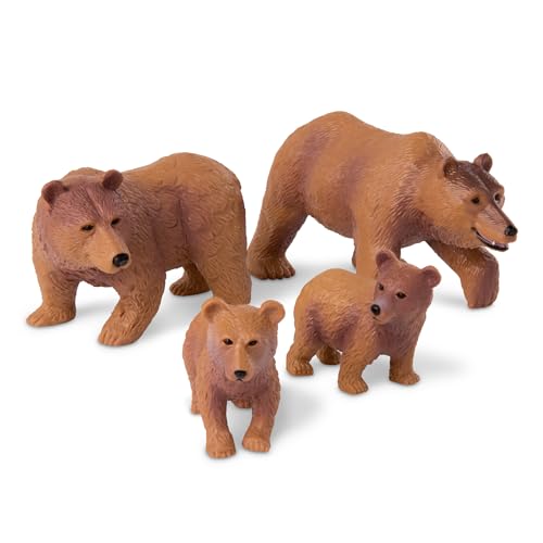 Terra Bären Familie Tiere Figuren – 2 große Braunbären und 2 Jungen – Tierfiguren Spielzeug für Kinder ab 3 Jahren (4 Teile) von Terra by Battat