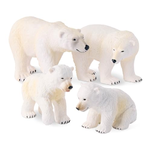 Terra Eisbär Familie Tiere Figuren – 2 große Eisbären und 2 Babys – Tierfiguren Spielzeug für Kinder ab 3 Jahren (4 Teile) von Terra by Battat