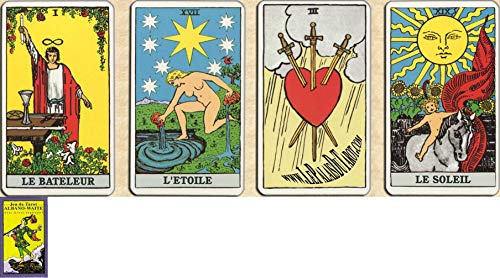 Albano Waite Tarot auf Französisch – 78 Karten – Reisekarten mit Erklärung der 78 Klingen (Booklet in französischer Sprache) – bewusstes und unbewusstes Lesen – Rider Waite Tarot Wahrsagen von Terre Divinatoire