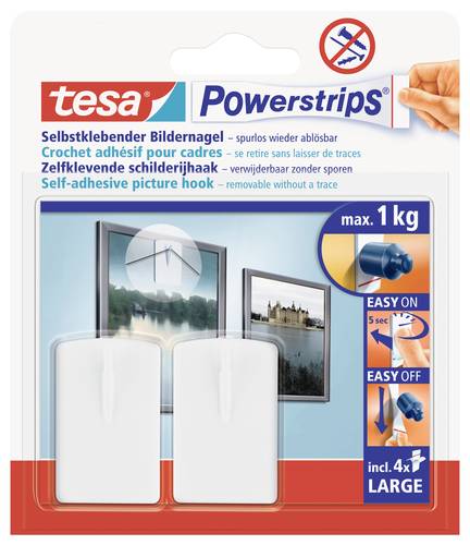 TESA POWERSTRIPS® Bilder-Nagel Weiß Inhalt: 2St. von Tesa