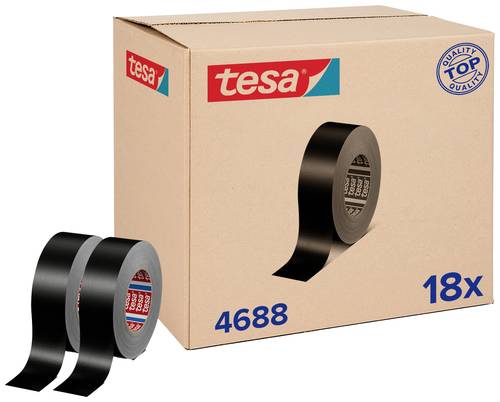 Tesa tesaband 4688 Standard 04688-00000-00 Gewebeklebeband Schwarz (L x B) 50m x 50mm 18St. von Tesa