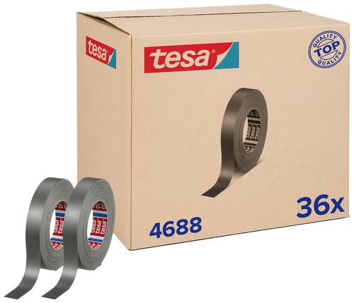 Tesa tesaband 4688 Standard 04688-00006-00 Gewebeklebeband Silber (matt) (L x B) 50m x 25mm 36St. von Tesa