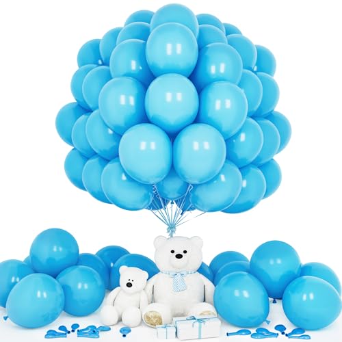 Teselife Luftballons Blau, 50 Stück 12 Zoll Matt Hellblau Himmelblau Ballons Girlande Männer Junge Kinder Geburtstag Hochzeit Jahrestag Verlobung Valentinstag Baby Shower Brautparty Karneval von Teselife