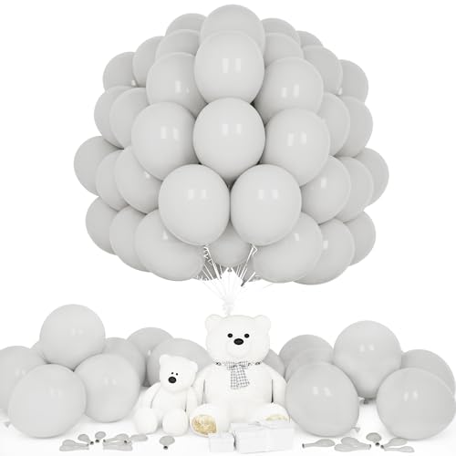 Teselife Luftballons Grau, 50 Stück 12 Zoll Matt Graue Ballons Girlande Männer Junge Geburtstag Hochzeit Jahrestag Verlobung Valentinstag Baby Shower Brautparty Jubiläum Abschluss Bachelor Party Deko von Teselife