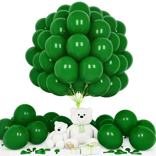 Teselife Luftballons Grün, 50 Stück 12 Zoll Matt Grüne Dunkelgrün Ballons Girlande Männer Junge Geburtstag Hochzeit Jahrestag Verlobung Valentinstag Baby Shower Christmas Dschungel Brautparty Dekora von Teselife