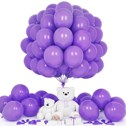 Teselife Luftballons Lila, 50 Stück 12 Zoll Matt Violett Ballons Girlande Männer Frauen Geburtstag Hochzeit Jahrestag Verlobung Valentinstag Baby Shower Jubiläum Bachelor Braut Halloween Party Dekora von Teselife