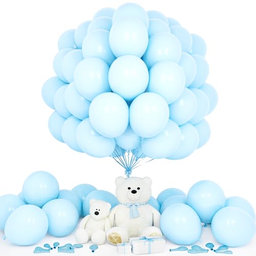 Teselife Luftballons Pastell Blau, 50 Stück 12 Zoll Macaron Baby Blau Ballons Girlande Männer Junge Kinder Geburtstag Hochzeit Jahrestag Valentinstag Abschlussfeier Gender Reveal Baby Shower von Teselife