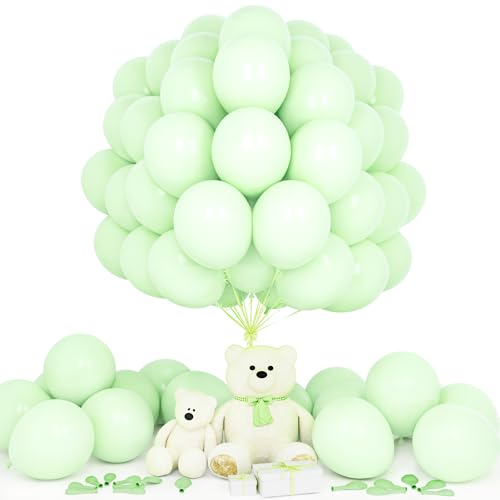 Teselife Luftballons Pastell Grün, 50 Stück 12 Zoll Macaron Baby Grün Ballons Girlande Mädchen Junge Kinder Geburtstag Hochzeit Jahrestag Valentinstag Abschlussfeier Baby Shower Bachelor Party von Teselife