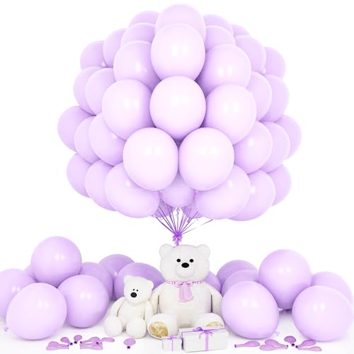 Teselife Luftballons Pastell Lila, 50 Stück 12 Zoll Macaron Baby Violett Ballons Girlande Mädchen Junge Kinder Geburtstag Hochzeit Jahrestag Valentinstag Abschlussfeier Baby Shower Jubiläum Dekoration von Teselife