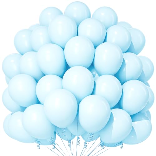 Teselife Pastell Blaue Luftballons, 100 Stück 12 Zoll Macaron Blau Luftballon, Party Ballon Für Jungen Mädchen Frauen Geburtstag Jahrestag Hochzeit Verlobung Babyparty Geschlecht Offenbaren Party Deko von Teselife