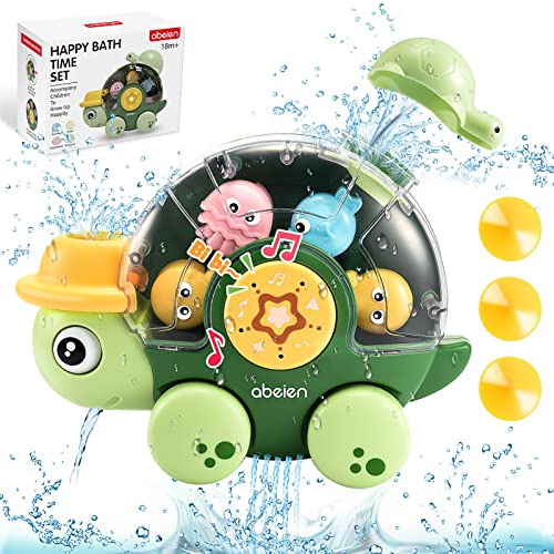 Tesoyzii Badewannenspielzeug ab 1 2 3 4 5 6 Jahre, Geschenk Junge 1-6 Jahre Badespielzeug Baby Wasser Schildkröte Spielzeug ab 1-6 Jahre Junge Geburtstagsgeschenk für Mädchen Auto Spielzeug 1-6 Jahre von Tesoyzii