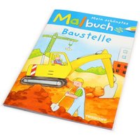 Malbuch Baustelle 32 S., Ausmalbuch mit Baggern, Kränen & Bauarbeitern von Tessloff Medienvertrieb GmbH &