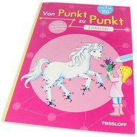 Punkt zu Punkt Malbuch - Einhörner, mit 14 Motiven von Tessloff