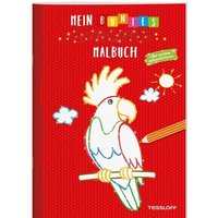 TESSLOFF 378864187 Mein buntes Glitzerzauber-Malbuch (Papagei). Mit bunten Glitzerkonturen von Tessloff