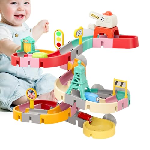 Badewasserkugelstrecke für Baby, Badewanne Spielzeugrutsche | Wall Track Building Set,Interaktive Saugnapfbecher Wandbad Slippery Spielzeug für 5-7 Jahre alt von Tewzafiya