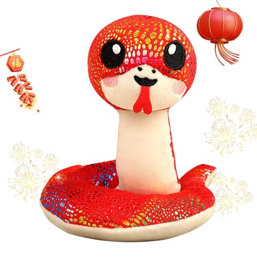 Chinesisches Neujahrsschlangenspielzeug, Schlangenstofftier | Maskottchen-Puppen-Plüschtiere, Festival-Raumdekoration - Stofftier-Pailletten-Schlange, chinesisches Neujahrs-Maskottchen-Ornament für Ki von Tewzafiya