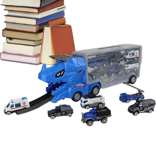 Dinosaurier -LKW, Transport Dinosaurier Truck,Bildungswagen -LKW -Autospielzeug mit Ejektionsrennstrecke - Fahrzeug -Rennsets, Slot -Rennstrecken und Zubehör, Kinderfahrzeug -Playsets von Kindern von Tewzafiya