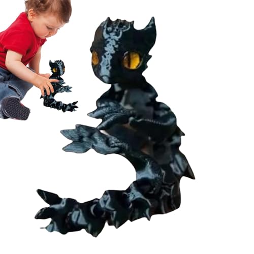 Drachenspielzeug, beweglicher Drache,Niedlicher 3D-gedruckter Drache - Flexible Gelenke, Kristalldrache, Heimdekoration, Chef-Schreibtischspielzeug, Schreibtisch-Haustier für Kinder und Erwachsene von Tewzafiya