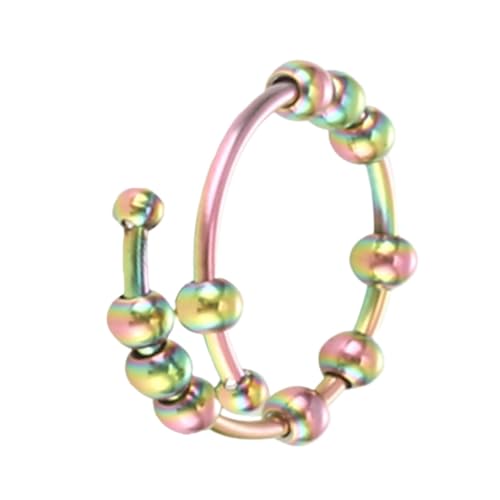 Fidget Bead Ring, Damen Spinner Ring - Verstellbarer Schmuck-Entspannungsring Fidget - Einfacher Modeschmuck mit Perlen und Flexibler Passform, bequem für Verabredungen und Zusammenkünfte von Tewzafiya