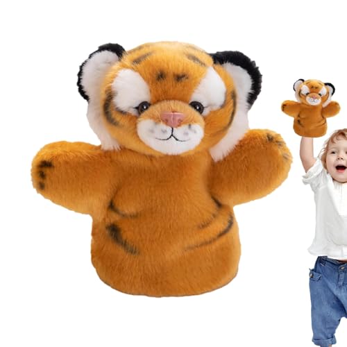 Handpuppen für Kinder,Tierpuppen - Cartoon-Tiger-Kleinkindpuppen | Stofftierspielzeug, Rollenspielpuppen, Vorschulspiel für Kinder, Mädchen, Theater-Geschichtenerzählpartys von Tewzafiya