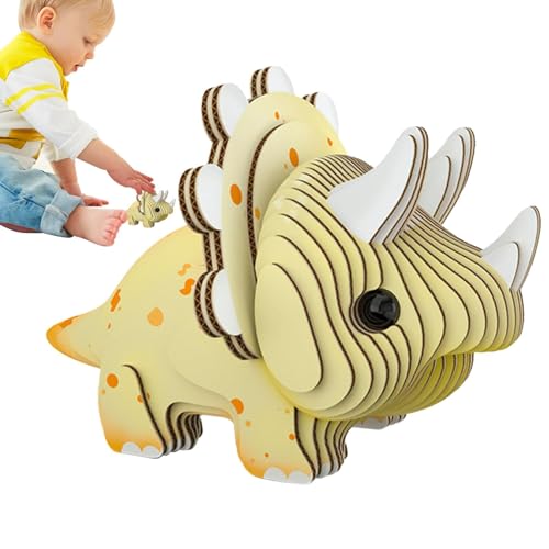 Hands Craft 3D-Puzzle,3D-Dinosaurier-Puzzles - Tierpuzzle 3D-Papierpuzzles,Baupuzzle, Tierbausteine, Lernspielzeug, sicher für Kinder ab 6 Jahren, und Mädchen von Tewzafiya