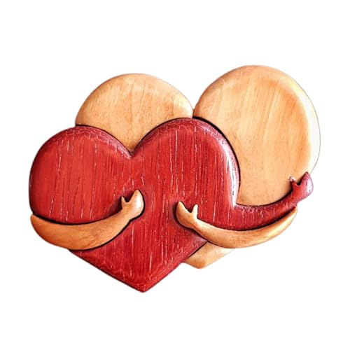 Herz Dekor Aus Holz Holzherz Token Herz Holzkunstpuzzle Umarmungen Und Liebe Herz Ornamente Eine Umarmung Von Meinem Herzen Für Dich Zwei Herzen Umarmen Sich Fest Als Valentinstagsgeschenk von Tewzafiya