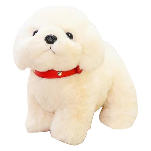 Kuscheltier Hund Plüsch,Plüsch Bichon Frise - 9,84 Zoll realistisches Bichon Frise Stofftier,Realistisches Bichon Frise Stofftier, Plüschtier für Kinder, weiches und süßes Hundeplüschspielzeug für, H von Tewzafiya