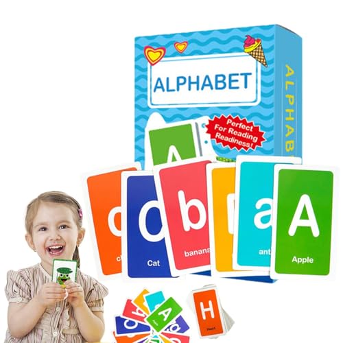 Lernkarten für Kleinkinder, Lernkarten mit Buchstaben - Lern-Alphabet-Flash-Karte für,Lustiges Lernkartenspiel für Kleinkinder für, Mädchen, Kleinkinder und Kinder von Tewzafiya