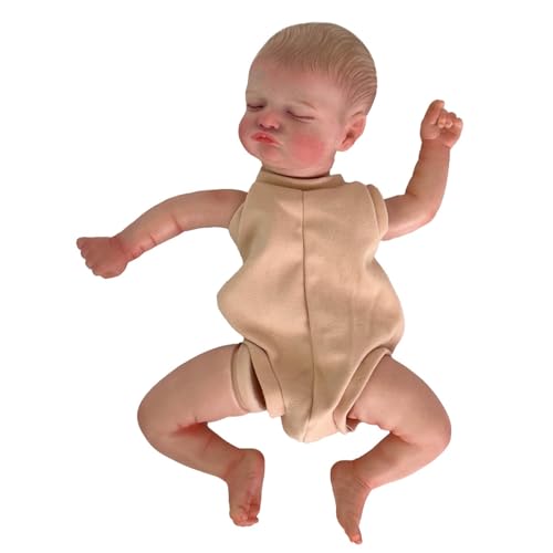 Realistische Kleinkindpuppe, handgemachte wiedergeborene Puppe - Handgemachte Stoffkörper weiche künstliche Puppe,Handgefertigte, weiche, gewichtete Reborn-Puppe mit Stoffkörper für Mütter, Freunde un von Tewzafiya