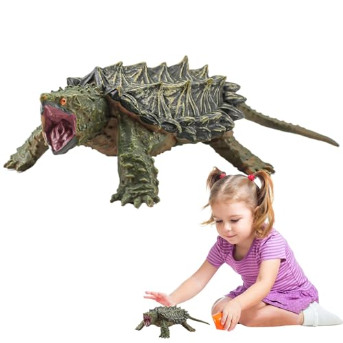 Schnappschildkröte, Schildkröte Figur,Realistisches Schnappschildkrötenspielzeug | Home Dekoration, Bildungsspielzeug Reptilien -Tiersammlung für Kinder Erwachsene von Tewzafiya