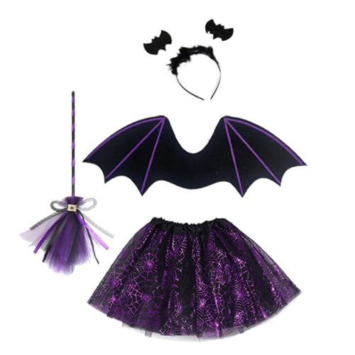 Tewzafiya Fledermauskostüm Für Mädchen,Halloweenkleidung - Flügel Stirnband Tüllrock Kinderkostüm Mädchen Mottoparty Maskerade Für Verkleidungsfeste Halloweenfeste Tewzafiya Fledermauskostüm Für Mädchen,Halloweenkleidung - Flügel Stirnband Tüllrock Kinderkostüm Mädchen Mottoparty Maskerade Für Verkleidungsfeste Halloweenfeste von Tewzafiya