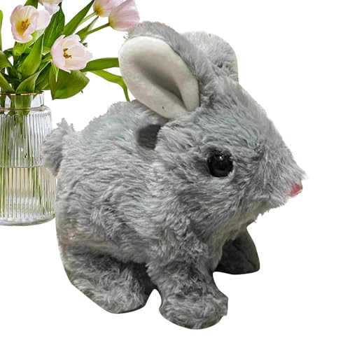 Tewzafiya Jumping Bunny Toy, Jumping Rabbit | Ausgestopfter Kaninchen mit Springen und Klängen | Robotertier, pädagogisches interaktives Tier, lustiges elektrisches Haustier von Tewzafiya