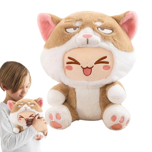 Tewzafiya Plüschfigurenspielzeug,Anime-Plüschpuppe - Anime Figur Stoffpuppe,Weiche kleine Anime-Plüschfigur mit Anhänger und Tierkleidung, Heimdekoration für Wohnzimmer, Kinderzimmer von Tewzafiya