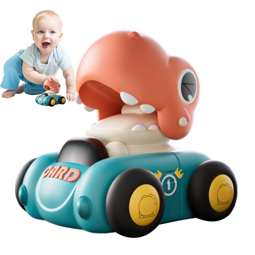 Tewzafiya Reibungsbetriebenes Auto,Dinosaurier-Push-and-Go-Auto, Trägheitsspielzeugauto für Kleinkinder, Push-and-Go-Trägheitsspielzeug, reibungsbetriebene Fahrzeuge, Lernspielzeug, für Kleinkinder von Tewzafiya