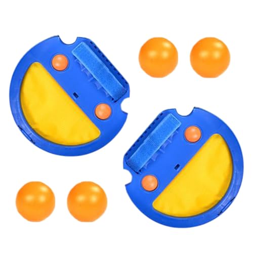 Tewzafiya Schläger-Taschenballspiel, Wurf- und Fangball-Set - Kinderwurf-Fangballspielzeug mit 4 Bällen - Eltern-Kind-Spiel für Outdoor-Yard-Spiele, Strand-Pool-Spielzeug von Tewzafiya