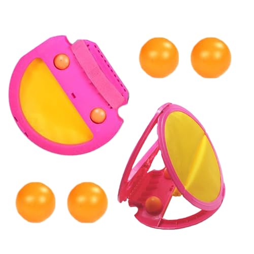 Tewzafiya Wurf-Fangball-Spiel, Schläger-Taschen-Fangspiel,Pop Pass Catch Ball Spiel mit 4 Bällen | Eltern-Kind-Spiel für Outdoor-Yard-Spiele, Strand-Pool-Spielzeug von Tewzafiya