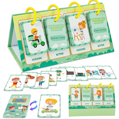 Verhaltenskognitive Karten für Kinder, frühe Bildungslernkarten - English Learning Flash Cards,Tragbares Design Desktop -Spielzeug für Kindertag, Geburtstag, Weihnachten von Tewzafiya