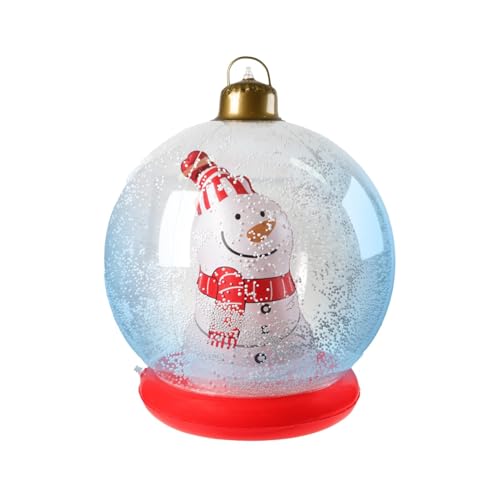 Weihnachts-Ball zum Aufblasen, aufblasbarer Ball Weihnachten - Aufblasbarer Weihnachtsschmuckball | Blow Up Ornaments Ball mit Schneemann Outdoor Yard Decor für Weihnachten von Tewzafiya