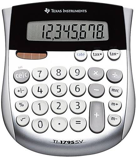 Texas Instruments TI-1795 SV Taschenrechner Silber Display (Stellen): 8solarbetrieben, batteriebetri von Texas Instruments