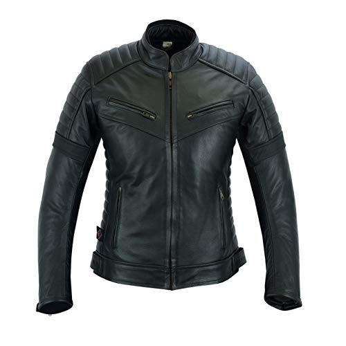 TEXPEED Damen Leder Motorradjacke - Touring Cruiser Motorrad mantel Mit Original Biker Rüstung (EN 1621-1) Schutz Schwarz - XXL von Texpeed