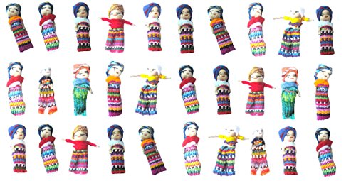 30x SORGENPÜPPCHEN / GLÜCKSBRINGER / WORRYDOLLS 5,5 CM - HANDARBEIT von VENDO