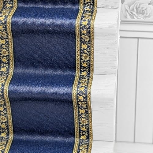 Selbstklebender Teppich mit echter Textilstruktur für Puppenhäuser Maßstab 1:12 (Teppichläufer Royal Blau) von TexturKontor