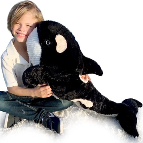 Tezituor Orca Plüschtier Orca Blackfish Stofftier Weicher Killerwal Stofftier Meerestiere Geschenk für Kinder 78,7 cm von Tezituor