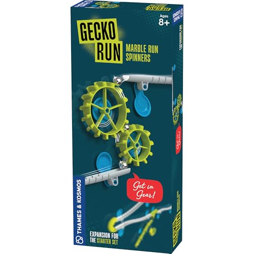 Gecko Run Kugelbahn Spinner Erweiterungspaket von Thames & Kosmos - Extra-Stunt für vertikale Kugelbahn Starterset; schnelles, sauberes Setup mit rückstandsfreien Nano-Klebepads für stundenlanges von Thames & Kosmos