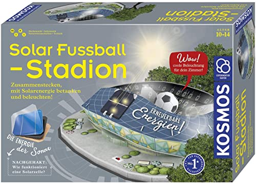 KOSMOS 628192 - Solar-Fußballstadion - Stadion zusammenstecken, mit Solarenergie betanken und beleuchten, Experimentierkasten zu erneuerbare Energien, für Kinder ab 10 Jahre von Thames & Kosmos