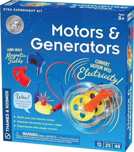 Thames & Kosmos , 665036 , Motors & Generators , Experiment Kit , Build Your Own Electric Motor , Generate Electricity To Power A Light , 25 Experiments , Ages 8+ von Thames & Kosmos