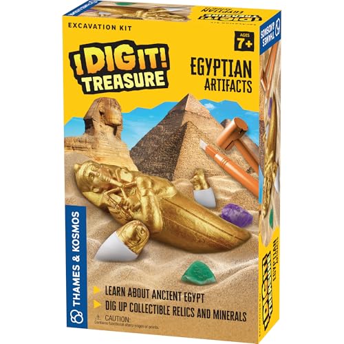 Thames & Kosmos I Dig It! Treasure – Ausgrabungsset für ägyptische Artefakte, Erkunden Sie Archäologie, das alte Ägypten und Hieroglyphen, graben Sie Sammelrelikte und Mineralien aus, sichere, lustige von Thames & Kosmos